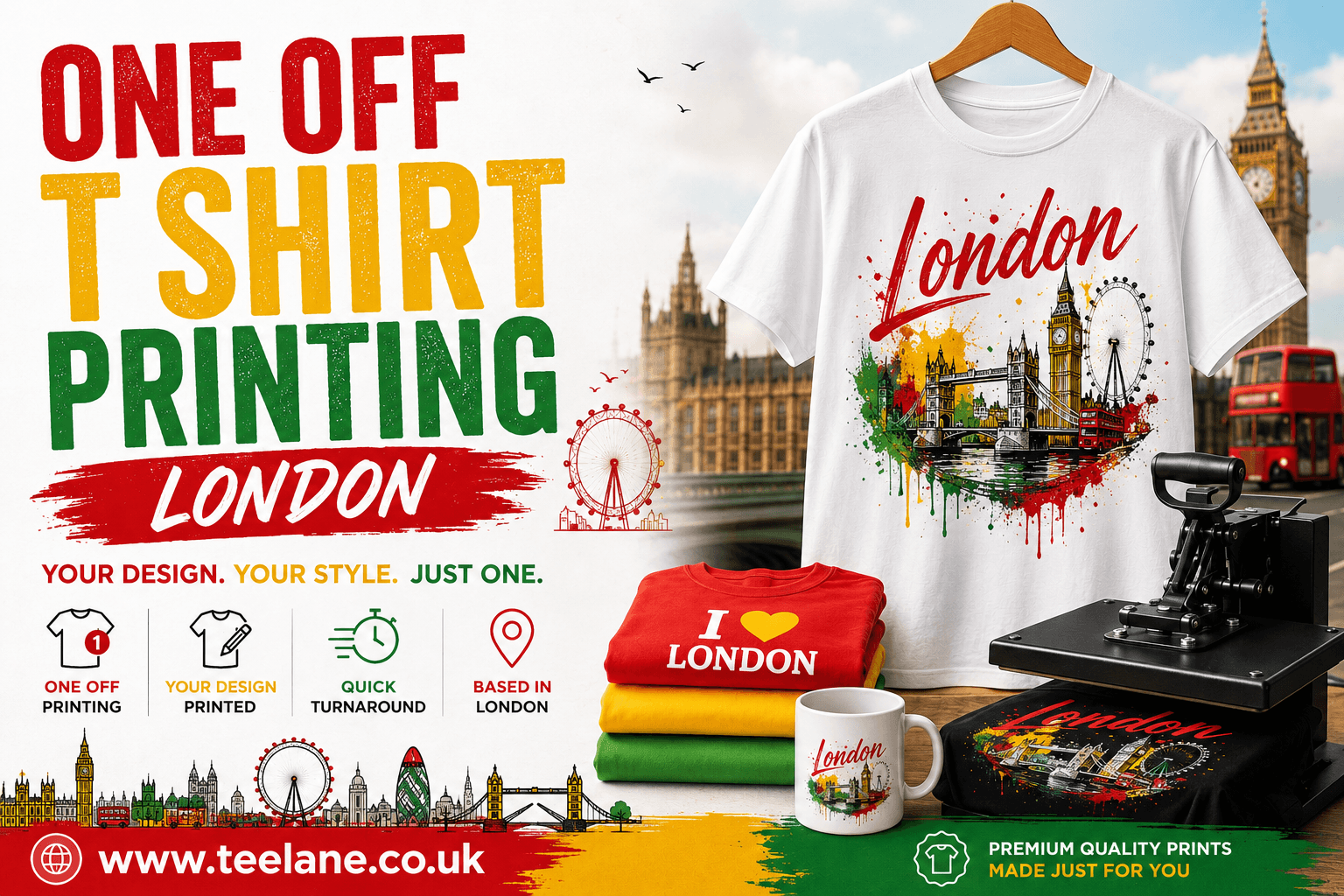One Off T Shirt Printing London | TeeLane