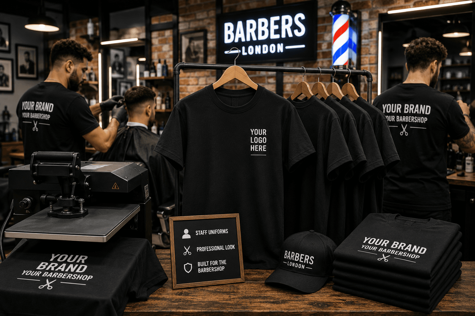 Barbershop T Shirt Printing London - Staff Uniforms