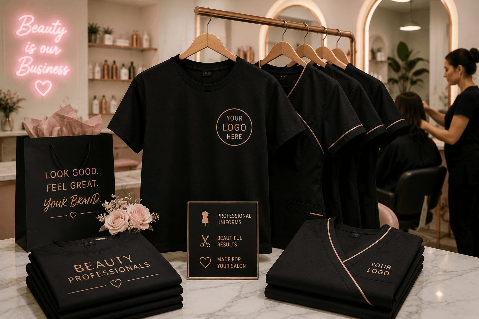 Beauty Salon Uniform Printing London - TeeLane