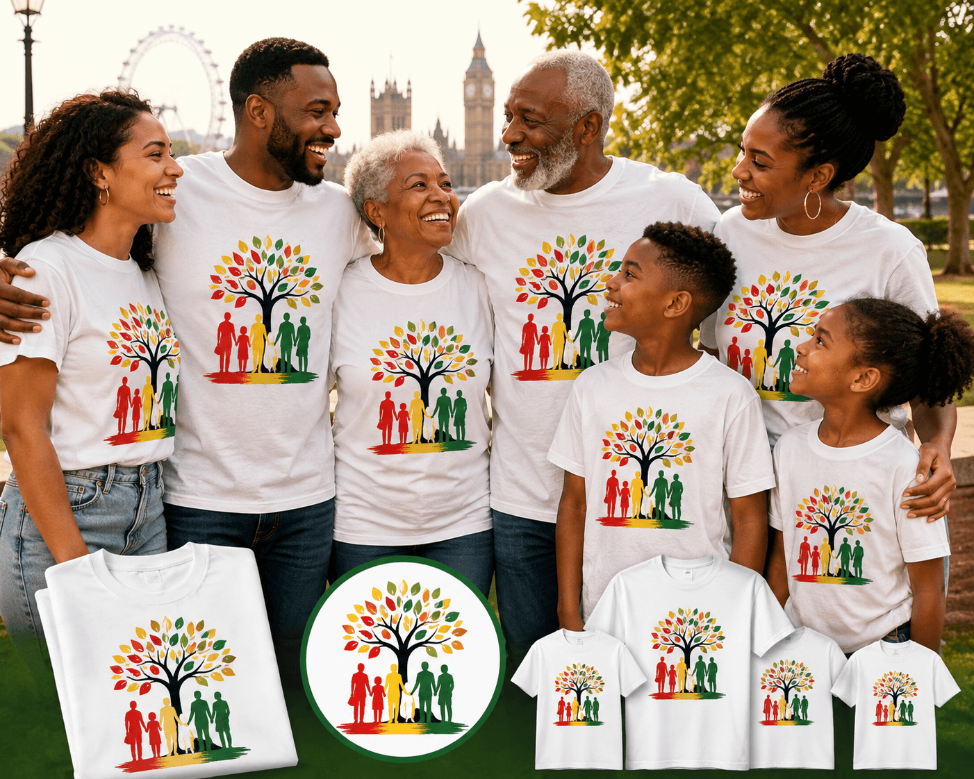 Family Reunion T Shirt Printing London - Mixed Sizes