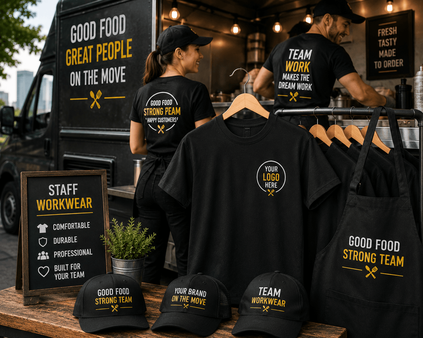 Food Truck Uniform Printing London - Staff Workwear