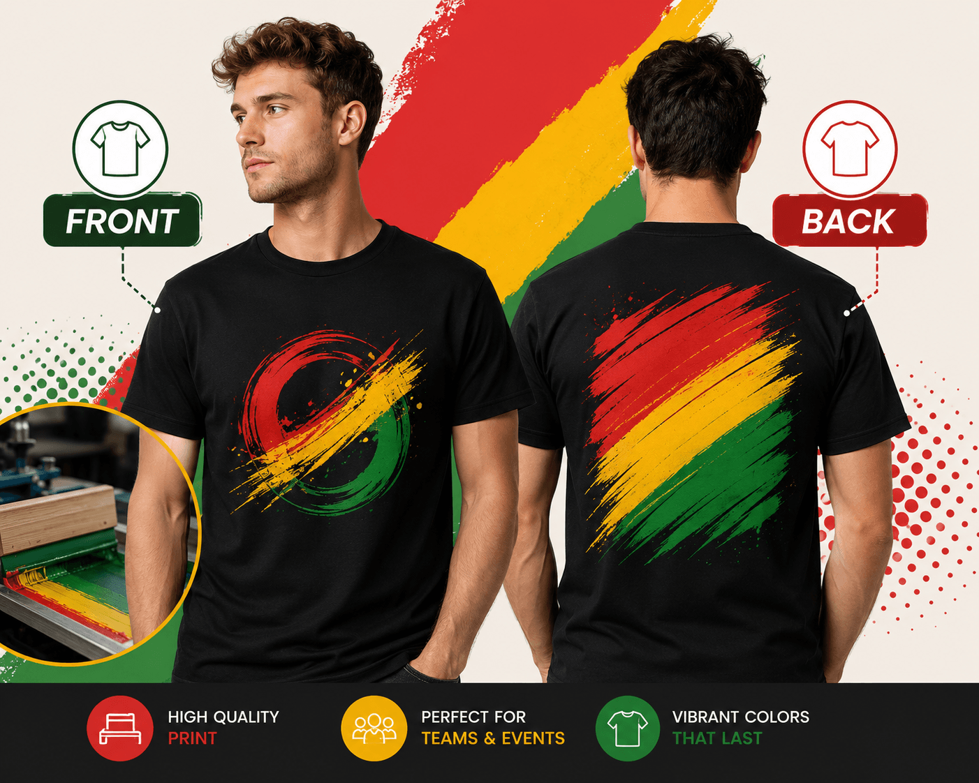 Front and Back T Shirt Printing London