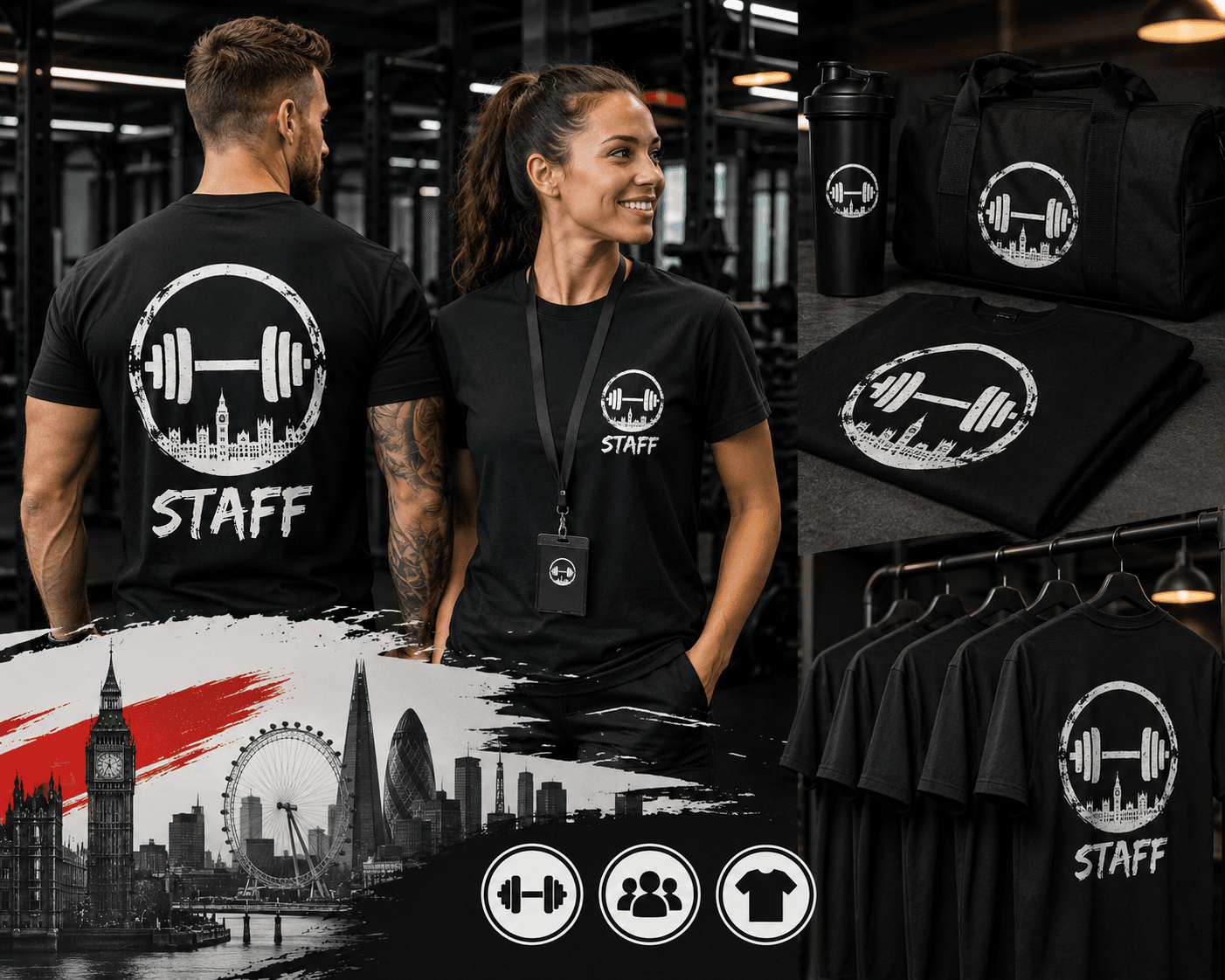 Gym T Shirt Printing London for Staff and Merch